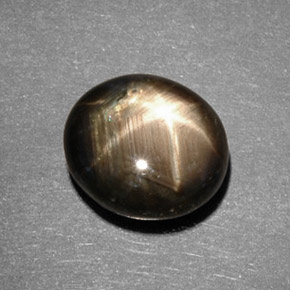 5.82 ct Black Star Sapphire Stone, Natural Star Sapphire in Oval Cabochon Shape for Sale