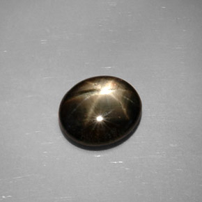 3.99 ct Black Star Sapphire Stone, Natural Star Sapphire in Oval Cabochon Shape for Sale