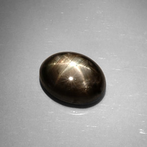 6.59 ct Black Star Sapphire Gemstone, Star Sapphire Gem in Oval Cabochon Shape for Sale.