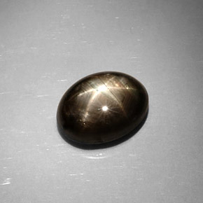 6.59 ct Black Star Sapphire Stone, Natural Star Sapphire in Oval Cabochon Shape for Sale