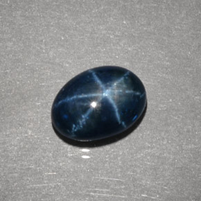 2.31 ct Blue Star Sapphire Stone, Natural Star Sapphire in Oval Cabochon Shape for Sale