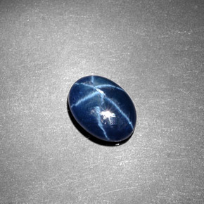 1.35 ct Blue Star Sapphire Stone, Natural Star Sapphire in Oval Cabochon Shape for Sale
