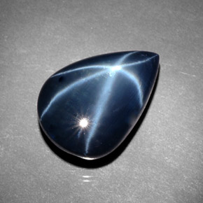 23.40 ct Blue Star Sapphire Gemstone, Star Sapphire Gem in Pear Cabochon Shape for Sale.