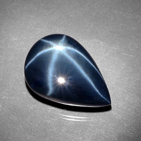23.40 ct Blue Star Sapphire Stone, Natural Star Sapphire in Pear Cabochon Shape for Sale