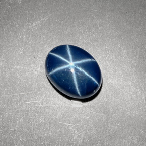 2.10 ct Blue Star Sapphire Gemstone, Star Sapphire Gem in Oval Cabochon Shape for Sale.