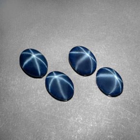 3.78 ct Blue Star Sapphire Gemstone, Star Sapphire Gem in Oval Cabochon Shape for Sale.