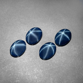 3.78 ct Blue Star Sapphire Stone, Natural Star Sapphire in Oval Cabochon Shape for Sale