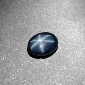 1.44 ct Blue Star Sapphire Gemstone, Star Sapphire Gem in Oval Cabochon Shape for Sale.