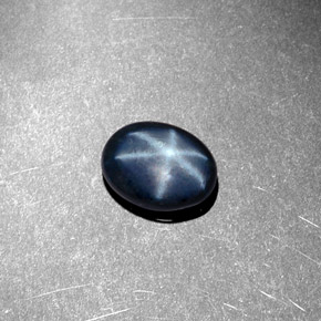 1.44 ct Blue Star Sapphire Stone, Natural Star Sapphire in Oval Cabochon Shape for Sale