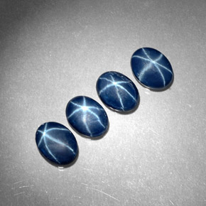 6.00 ct Blue Star Sapphire Gemstone, Star Sapphire Gem in Oval Cabochon Shape for Sale.