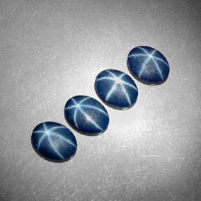 3.97 ct Blue Star Sapphire Stone, Natural Star Sapphire in Oval Cabochon Shape for Sale