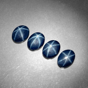 5.42 ct Blue Star Sapphire Stone, Natural Star Sapphire in Oval Cabochon Shape for Sale