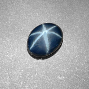 1.57 ct Blue Star Sapphire Gemstone, Star Sapphire Gem in Oval Cabochon Shape for Sale.
