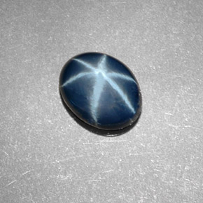 1.57 ct Blue Star Sapphire Stone, Natural Star Sapphire in Oval Cabochon Shape for Sale