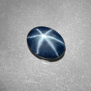 1.30 ct Blue Star Sapphire Stone, Natural Star Sapphire in Oval Cabochon Shape for Sale