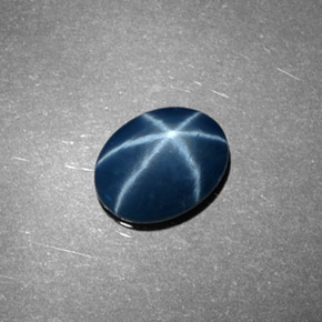 1.00 ct Blue Star Sapphire Gemstone, Star Sapphire Gem in Oval Cabochon Shape for Sale.
