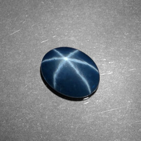 1.00 ct Blue Star Sapphire Stone, Natural Star Sapphire in Oval Cabochon Shape for Sale
