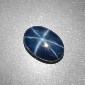 4.32 ct Blue Star Sapphire Stone, Natural Star Sapphire in Oval Cabochon Shape for Sale