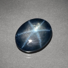 4.24 ct Blue Star Sapphire Gemstone, Star Sapphire Gem in Oval Cabochon Shape for Sale.