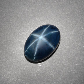 4.14 ct Blue Star Sapphire Gemstone, Star Sapphire Gem in Oval Cabochon Shape for Sale.
