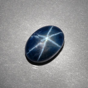 5.10 ct Blue Star Sapphire Gemstone, Star Sapphire Gem in Oval Cabochon Shape for Sale.
