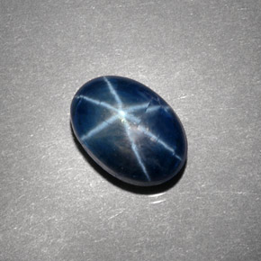 5.10 ct Blue Star Sapphire Stone, Natural Star Sapphire in Oval Cabochon Shape for Sale