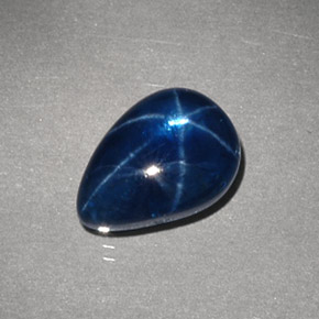 3.99 ct Blue Star Sapphire Gemstone, Star Sapphire Gem in Pear Cabochon Shape for Sale.