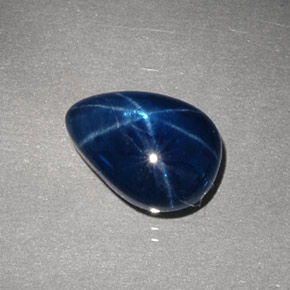 3.99 ct Blue Star Sapphire Stone, Natural Star Sapphire in Pear Cabochon Shape for Sale