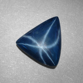 5.57 ct Blue Star Sapphire Gemstone, Star Sapphire Gem in Trillion Cabochon Shape for Sale.