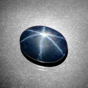 5.63 ct Blue Star Sapphire Gemstone, Star Sapphire Gem in Oval Cabochon Shape for Sale.