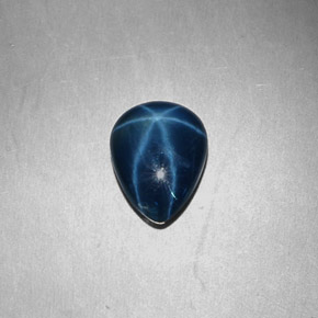 3.09 ct Blue Star Sapphire Stone, Natural Star Sapphire in Pear Cabochon Shape for Sale