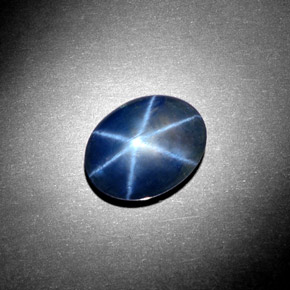 5.08 ct Blue Star Sapphire Gemstone, Star Sapphire Gem in Oval Cabochon Shape for Sale.