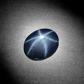 3.22 ct Blue Star Sapphire Gemstone, Star Sapphire Gem in Oval Cabochon Shape for Sale.