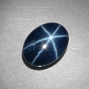 3.18 ct Blue Star Sapphire Gemstone, Star Sapphire Gem in Oval Cabochon Shape for Sale.