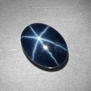 3.18 ct Blue Star Sapphire Stone, Natural Star Sapphire in Oval Cabochon Shape for Sale