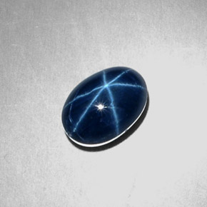3.37 ct Blue Star Sapphire Gemstone, Star Sapphire Gem in Oval Cabochon Shape for Sale.