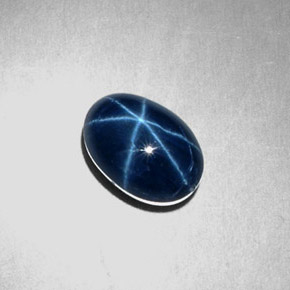 3.37 ct Blue Star Sapphire Stone, Natural Star Sapphire in Oval Cabochon Shape for Sale