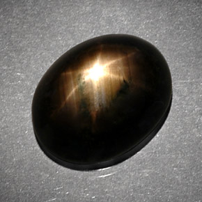 9.30 ct Black Star Sapphire Stone, Natural Star Sapphire in Oval Cabochon Shape for Sale
