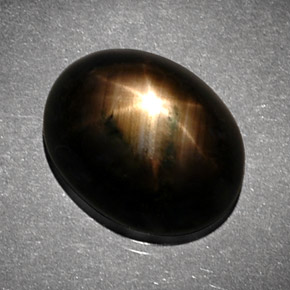 Star Sapphire Gemstone in 13.9 x 11 mm Size for Sale, Star Sapphire Stone in Black Color
