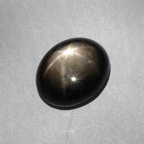 7.90 ct Black Star Sapphire Gemstone, Star Sapphire Gem in Oval Cabochon Shape for Sale.