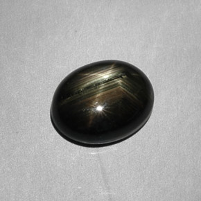 6.26 ct Black Star Sapphire Stone, Natural Star Sapphire in Oval Cabochon Shape for Sale