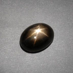 4.30 ct Black Star Sapphire Gemstone, Star Sapphire Gem in Oval Cabochon Shape for Sale.
