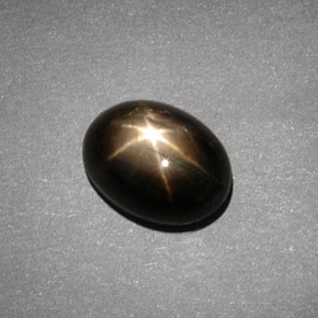4.30 ct Black Star Sapphire Stone, Natural Star Sapphire in Oval Cabochon Shape for Sale