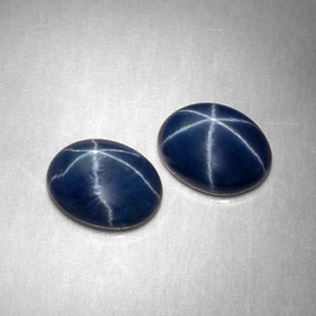 2.45 ct Blue Star Sapphire Stone, Natural Star Sapphire in Oval Cabochon Shape for Sale