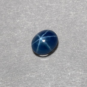 0.46 ct Blue Star Sapphire Stone, Natural Star Sapphire in Oval Cabochon Shape for Sale