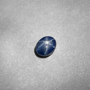 0.67 ct Blue Star Sapphire Stone, Natural Star Sapphire in Oval Cabochon Shape for Sale