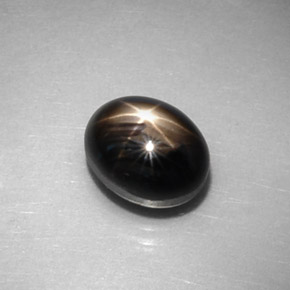 3.02 ct Black Star Sapphire Gemstone, Star Sapphire Gem in Oval Cabochon Shape for Sale.
