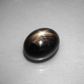 3.02 ct Black Star Sapphire Stone, Natural Star Sapphire in Oval Cabochon Shape for Sale