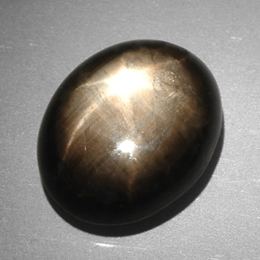 7.90 ct Black Star Sapphire Stone, Natural Star Sapphire in Oval Cabochon Shape for Sale