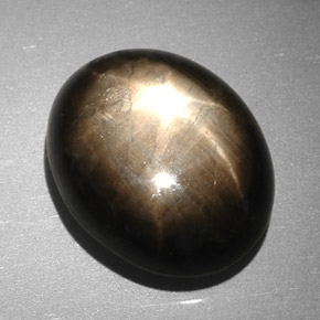 Star Sapphire Gemstone in 12.7 x 10.3 mm Size for Sale, Star Sapphire Stone in Black Color